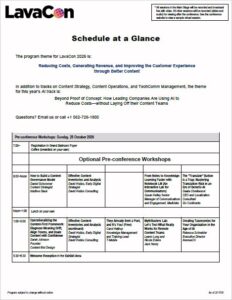 Schedule at a Glance